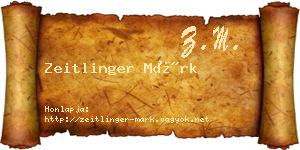 Zeitlinger Márk névjegykártya